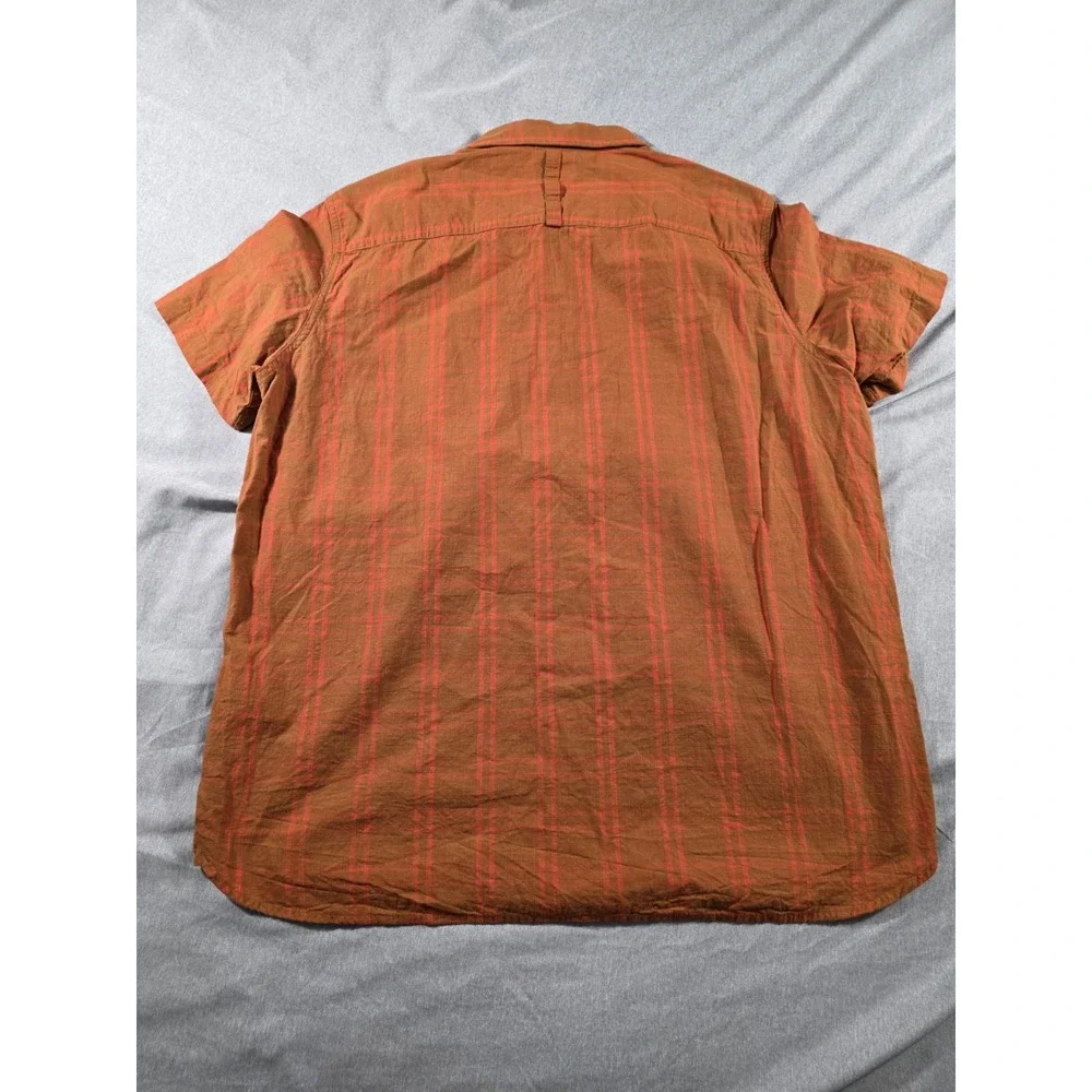 The North Face Hammetts II‎ S/S Button Up Shirt Burnt Red Orange Plaid XL